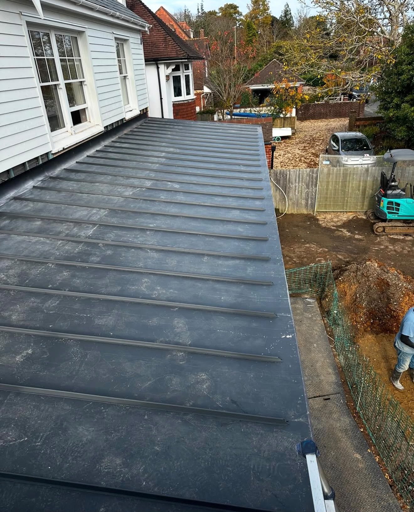 Single-ply membrane flat roof with welded seam detailing installed by Platinum Flat Roofing, project photograph 4