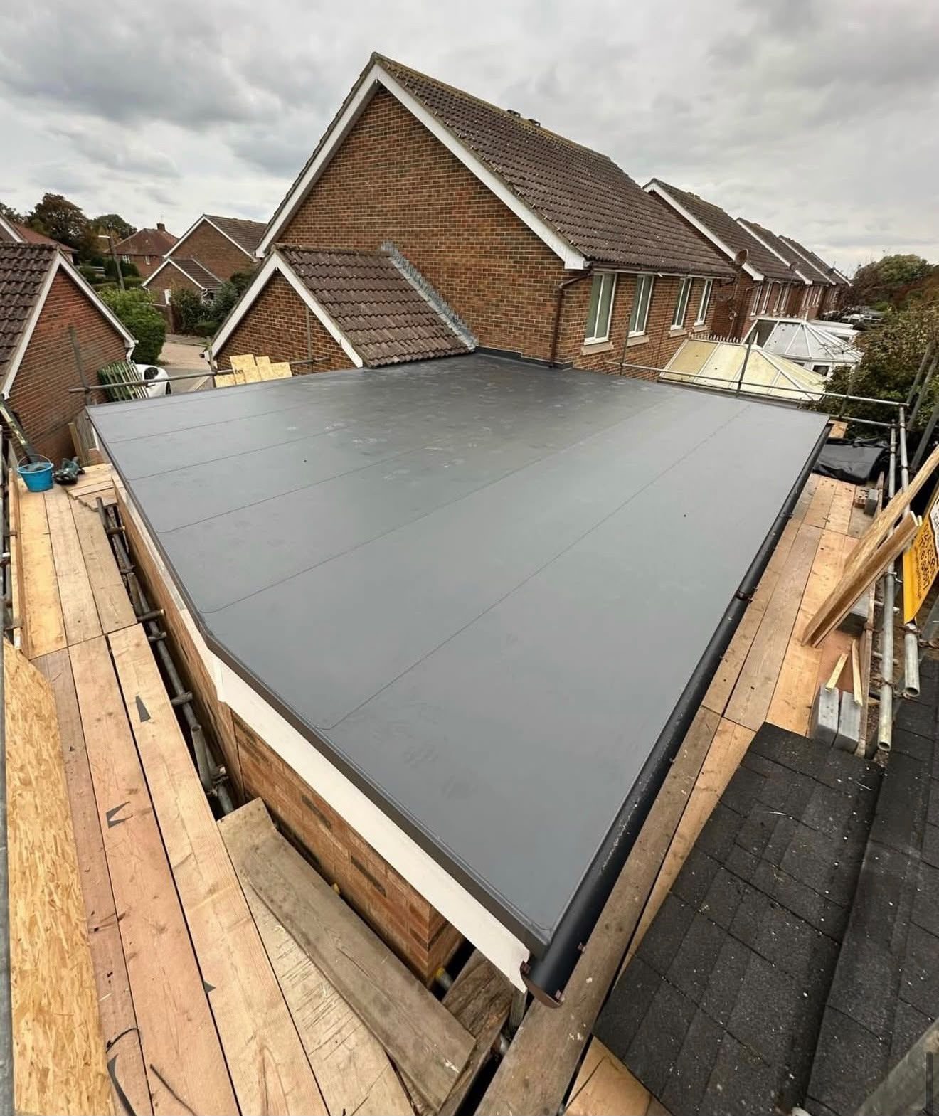 Domestic flat roof on a house extension waterproofed by Platinum Flat Roofing in Bromley and Kent, project photograph 1
