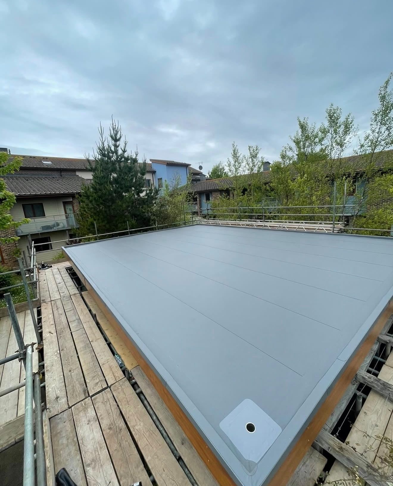 Single-ply membrane flat roof completed on a domestic property in Kent