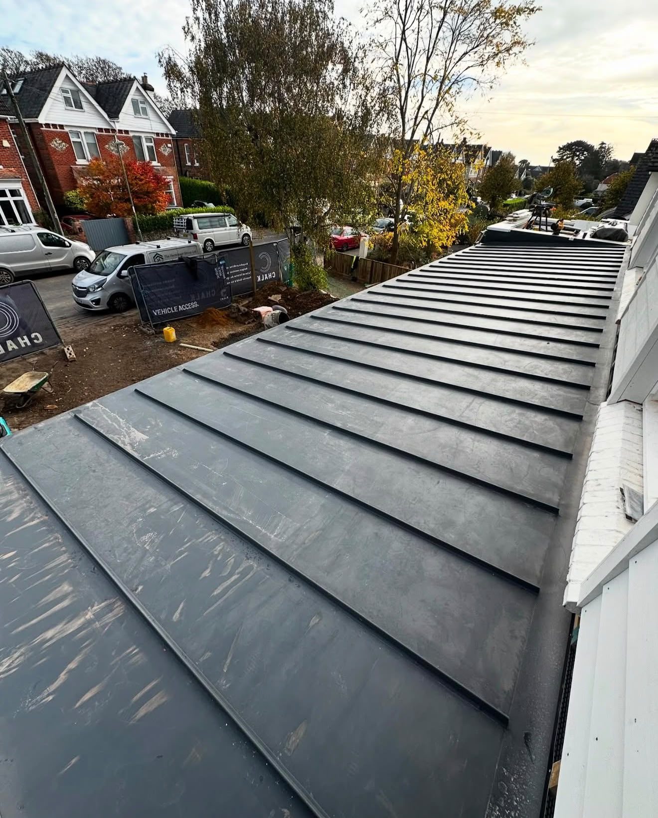 Single-ply membrane flat roof with welded seam detailing installed by Platinum Flat Roofing, project photograph 3