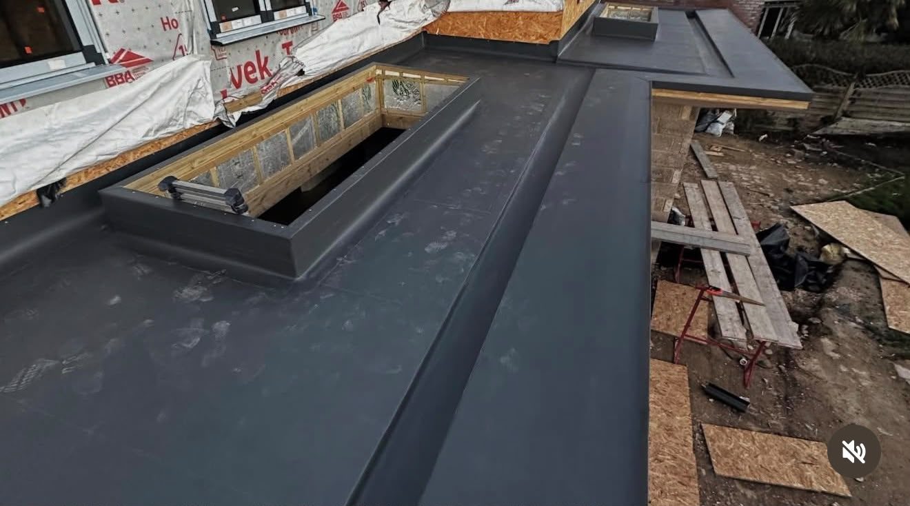 Rooflight kerb formed and weathered into a single-ply flat roof by Platinum Flat Roofing, project photograph 14
