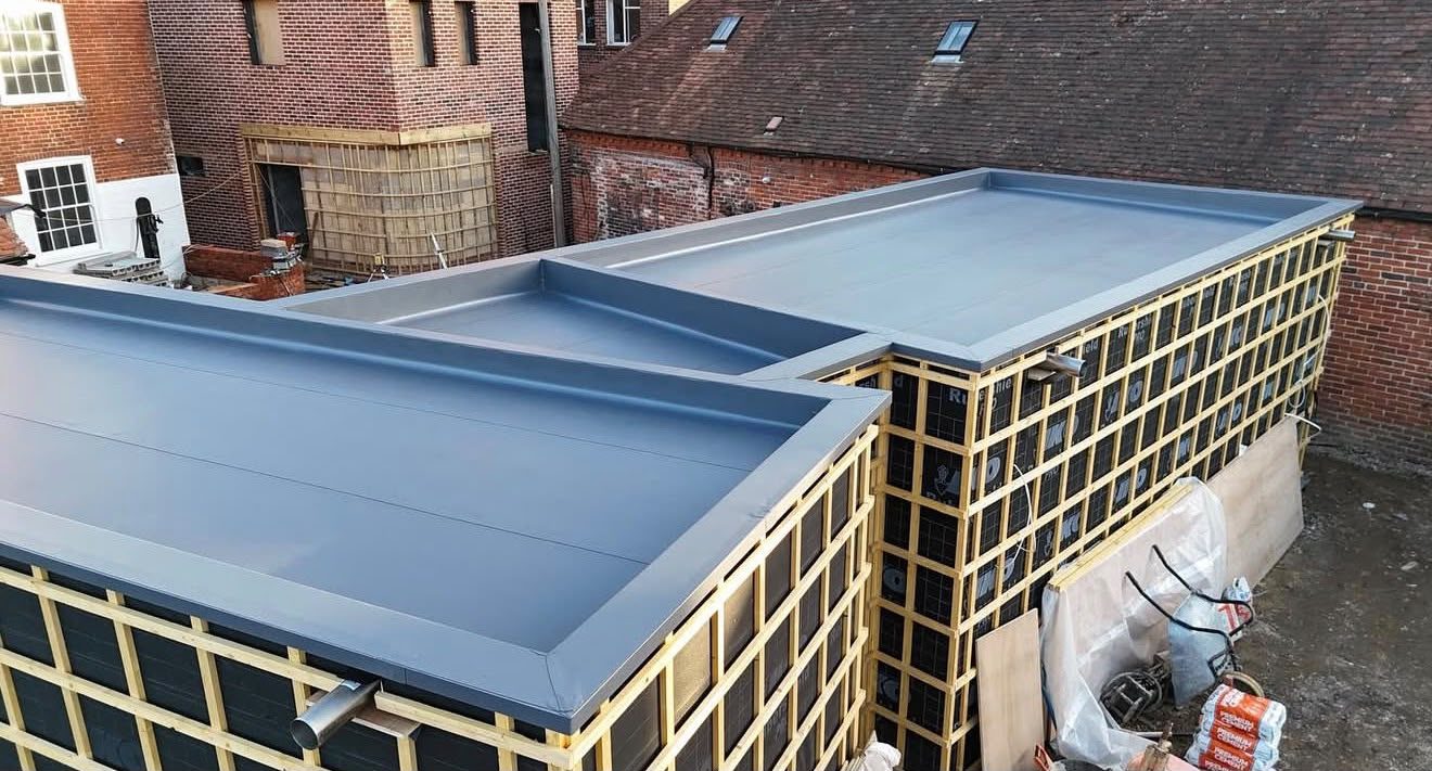 Commercial single-ply flat roof installed by Platinum Flat Roofing in Bromley, Kent and London, project photograph 3