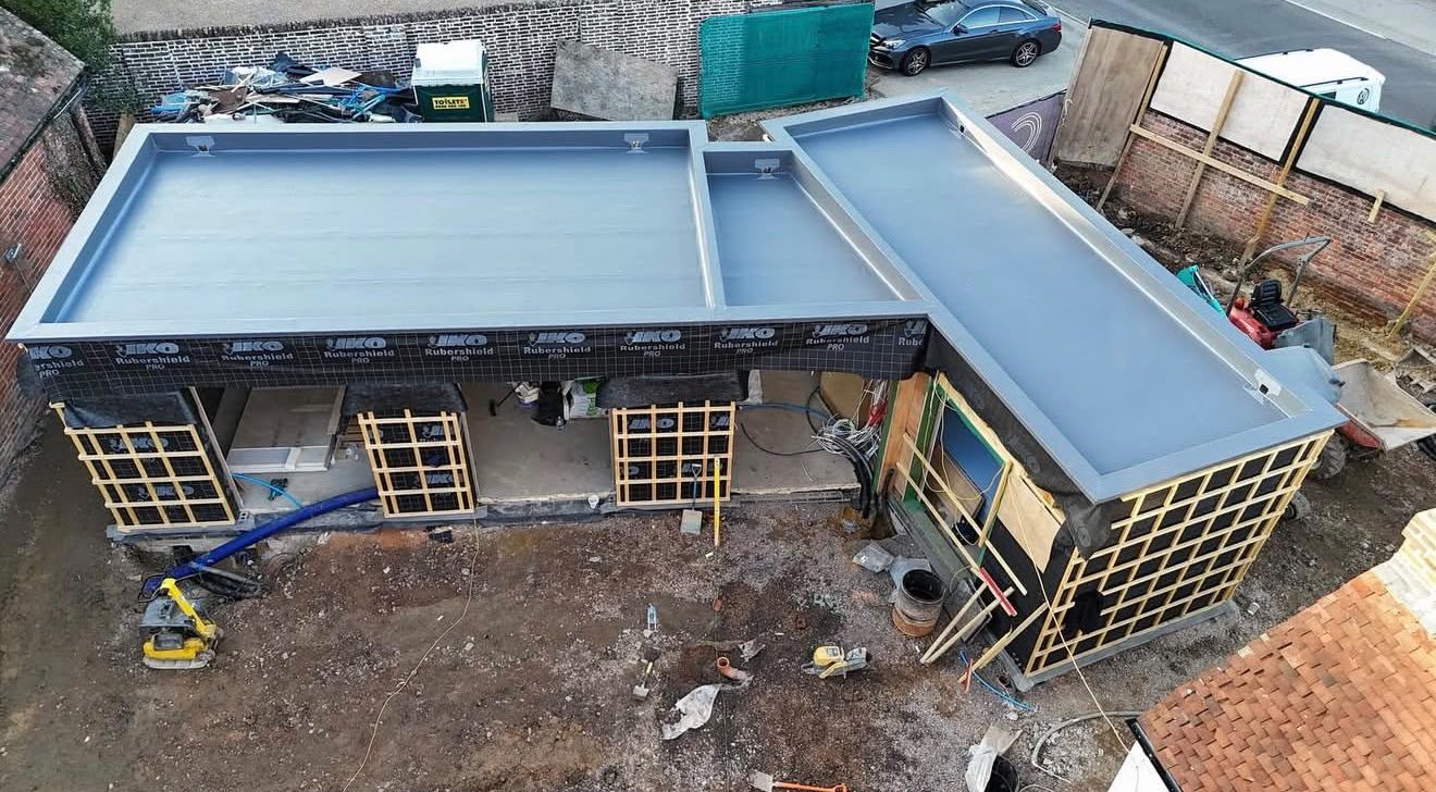 Commercial single-ply flat roof installed by Platinum Flat Roofing in Bromley, Kent and London, project photograph 4